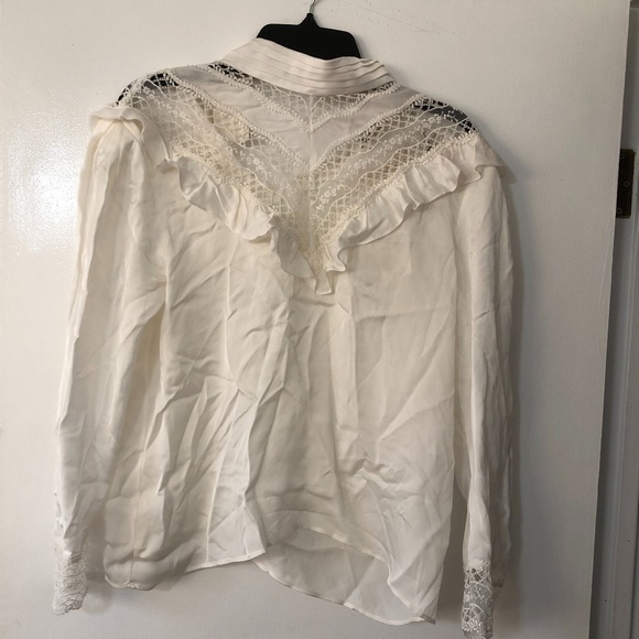 ❌SOLD❌Sandro high neck ruffle lace inset top - Picture 9 of 14